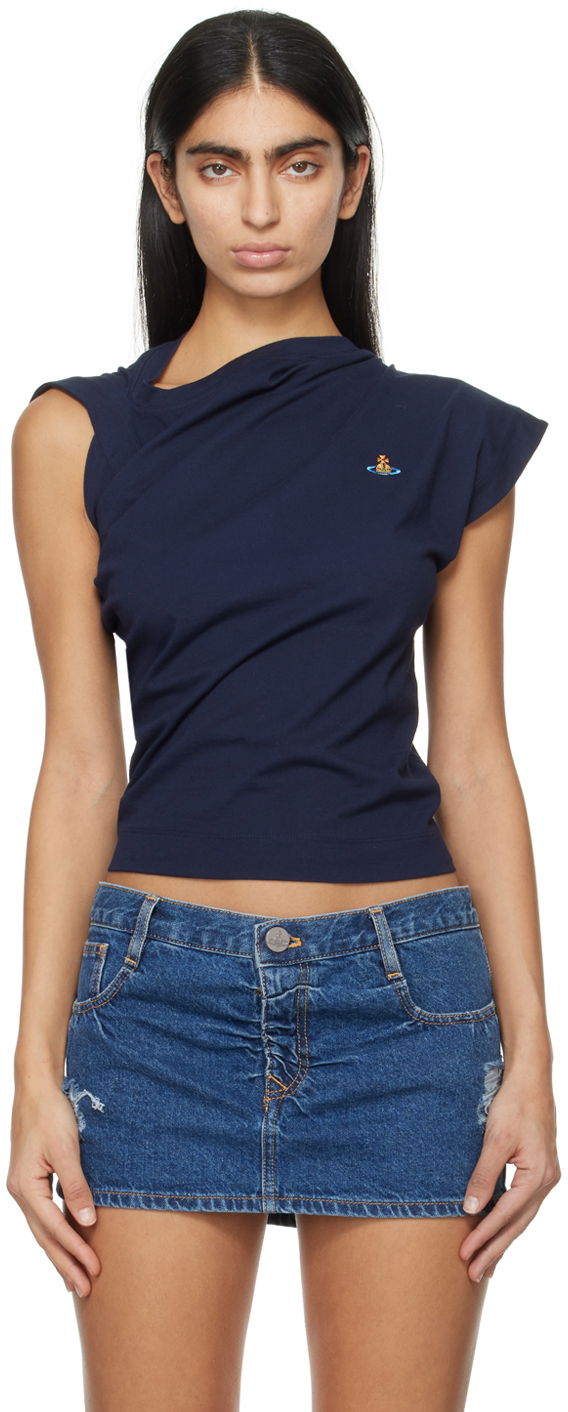 Футболка Vivienne Westwood Hebo T-Shirt темно-синій | 1504000A-J004A-