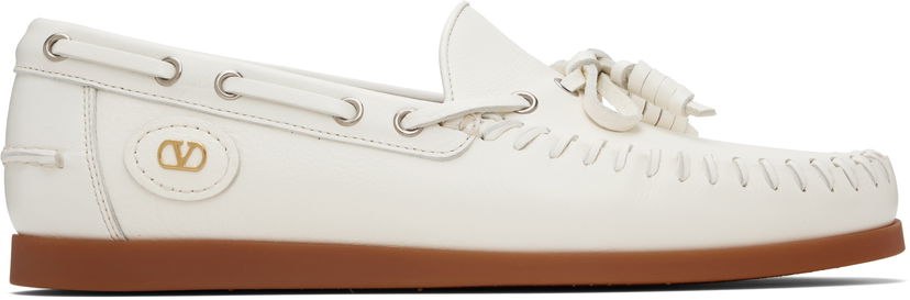 Кросівки та взуття Valentino Valentino Garavani Palm Avenue Buffalo Leather Boat Shoes білий | 7Y2S0K85PNJ