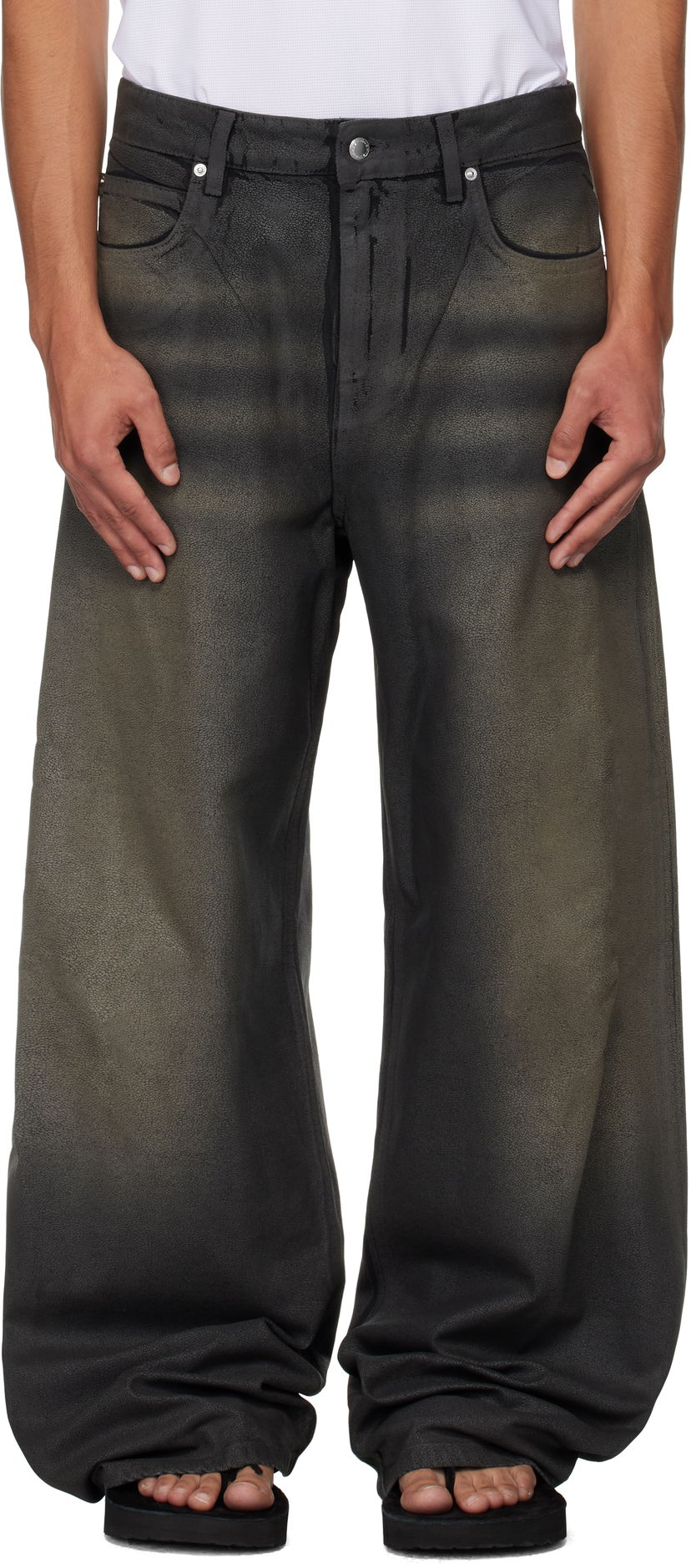 Джинси Alexander Wang Alexander Wang Faux Leather Relaxed Fit Jeans чорний | 6DC3254807