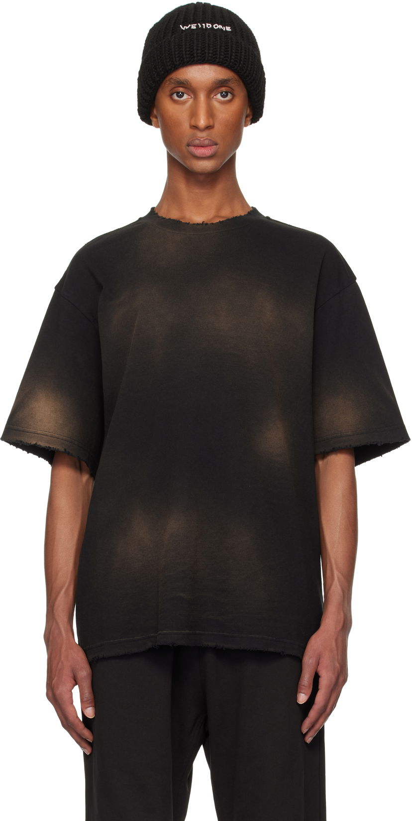 Футболка We11done We11done Standard Logo Washed T-Shirt чорний | WD-TT3-24-726-U-BK