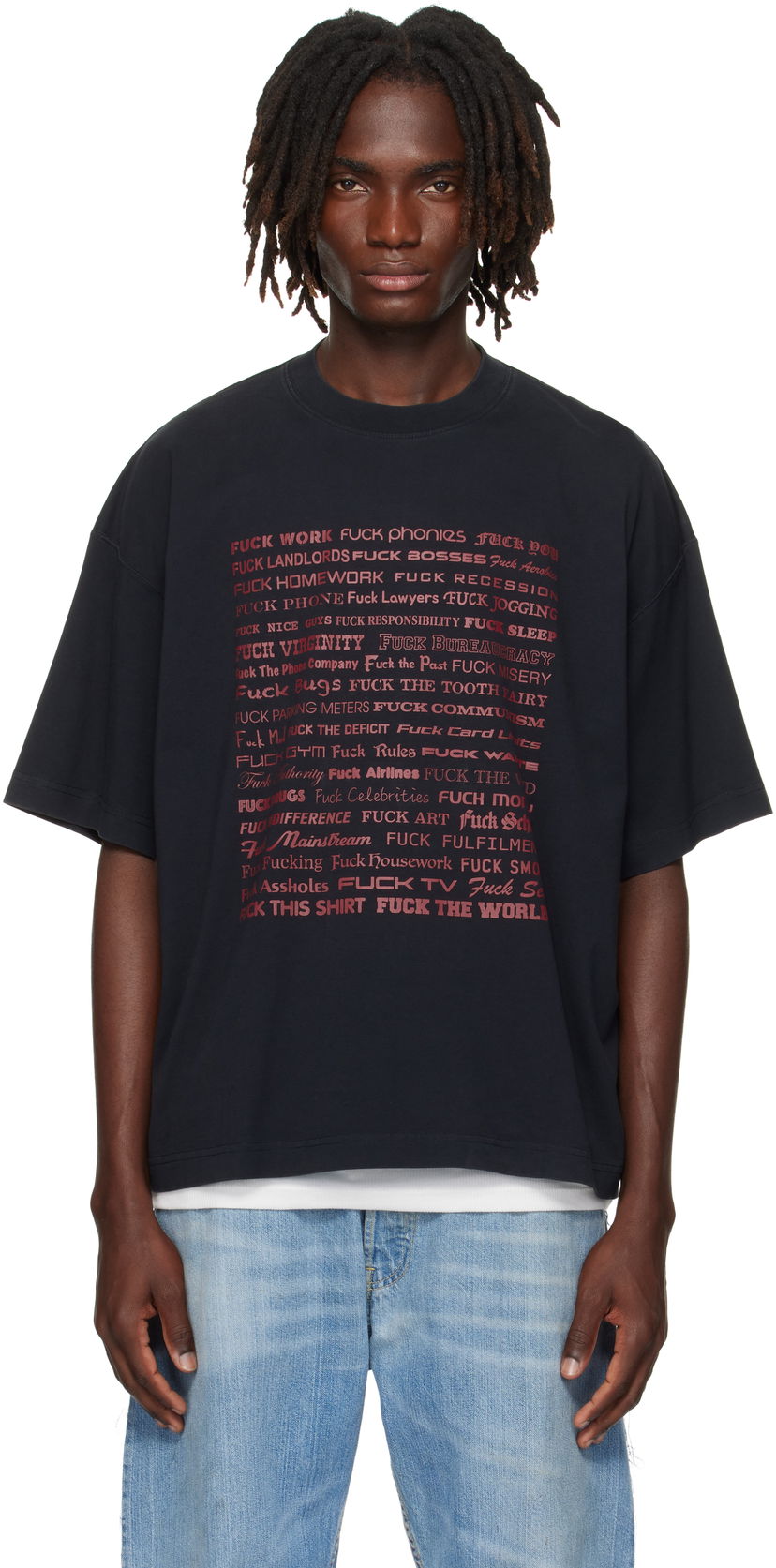 Футболка VETEMENTS Vetements 'Fuck' Regular Fit T-Shirt чорний | UH76TR660B