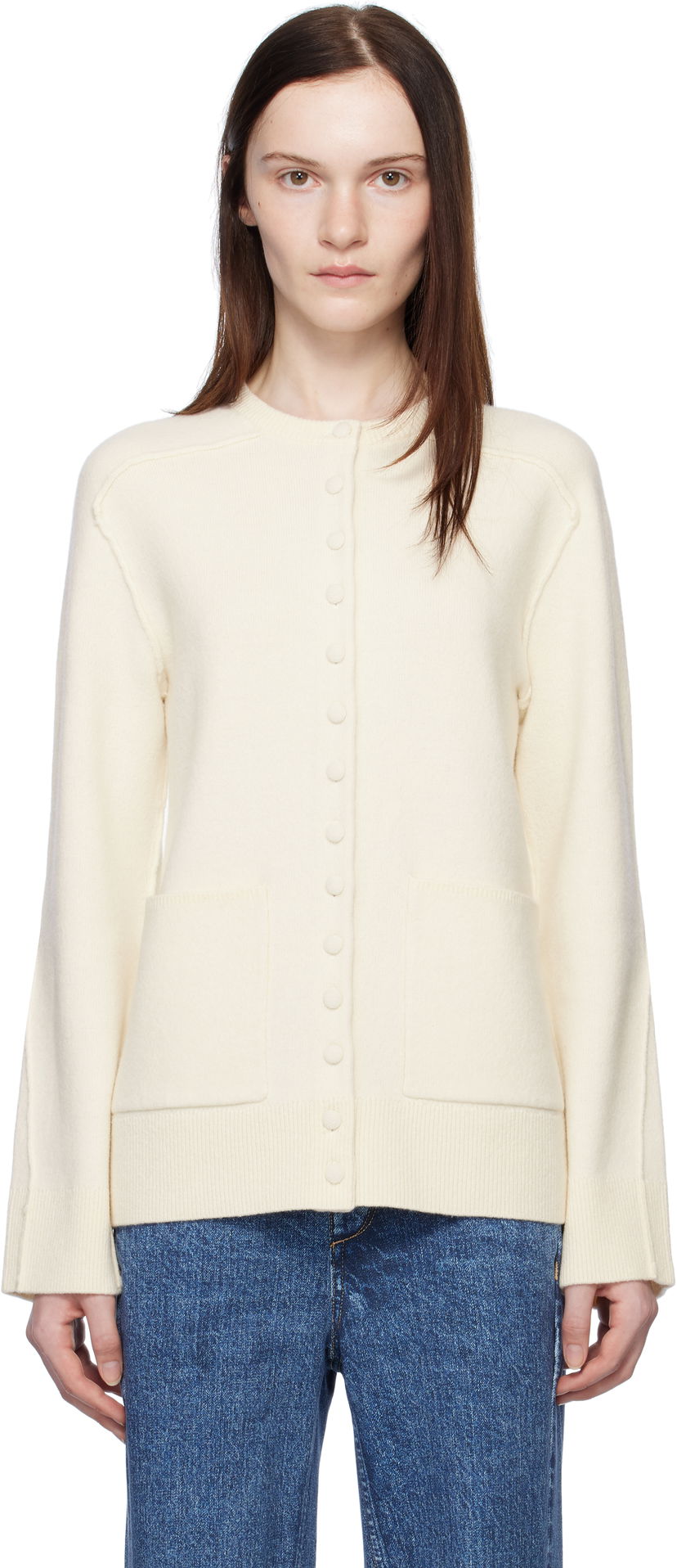 Cветр rag & bone rag & bone Bridget Lady Cardigan білий | WAS24H033MM33