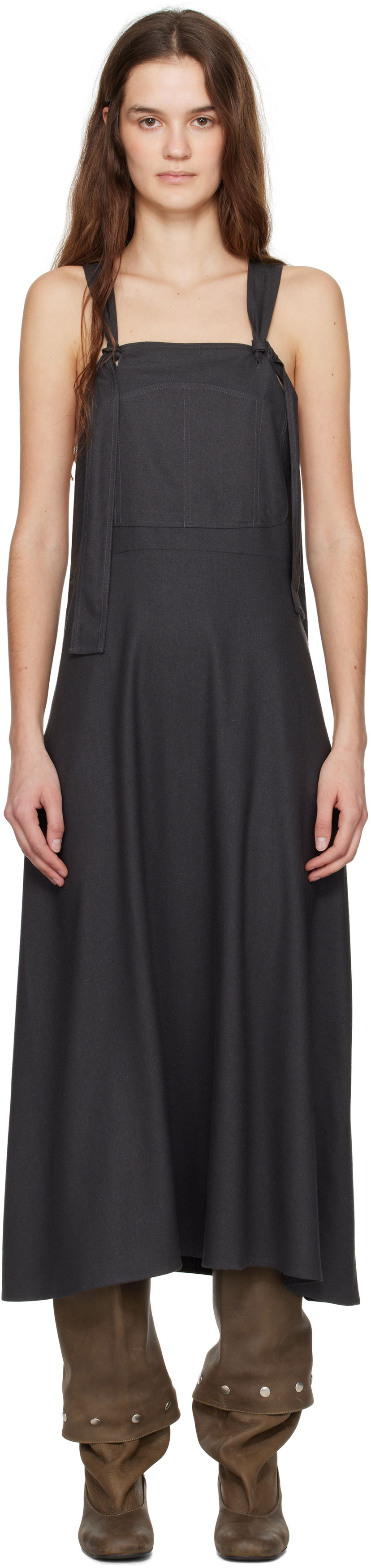 плаття Baserange Baserange Gren Overalls Midi Dress Сірий | DRGRO-WS-SP25