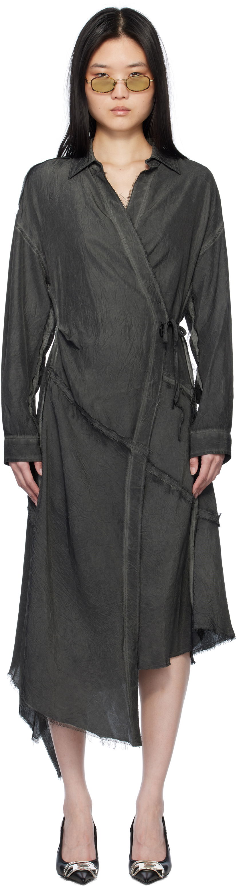 плаття Diesel Diesel D-Raven-Q1 Midi Wrap Dress Сірий | A17310 0CMBB