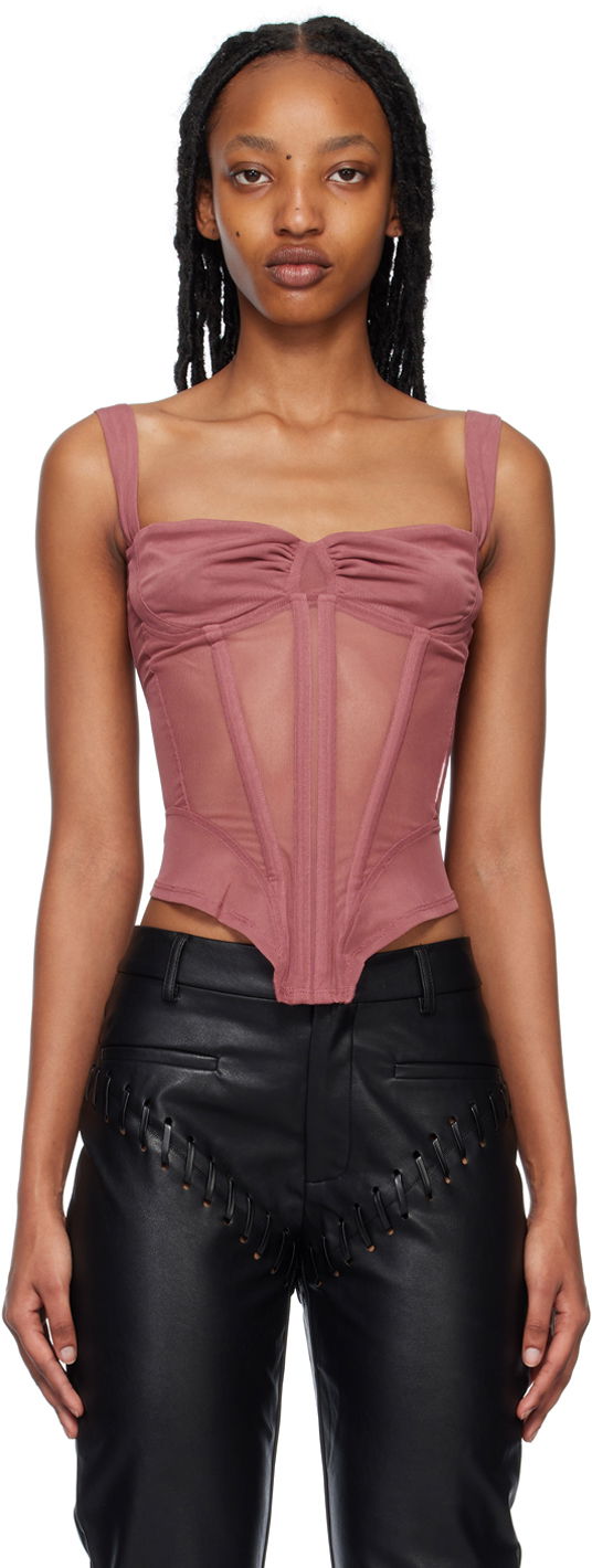 Безрукавка Miaou Miaou Deville Mesh Corset Tank Top Рожевий | 7034PM1CUR