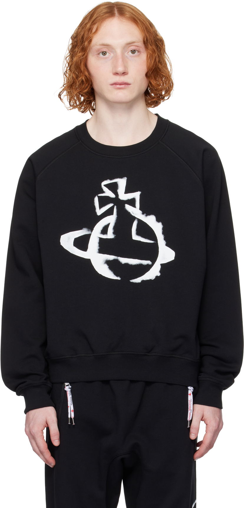 Cветр Vivienne Westwood Vivienne Westwood Stencil Orb Raglan Sweatshirt чорний | 3I01000Z-J006O-