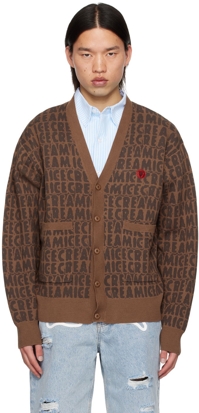 Cветр BBC IceCream ICECREAM Text Cardigan Коричневий | IC24215