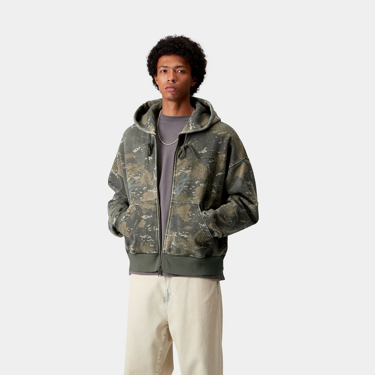 Куртка Carhartt WIP Carhartt WIP Benton Hooded Camo Sweat Jacket Зелений | I035437_5, 0
