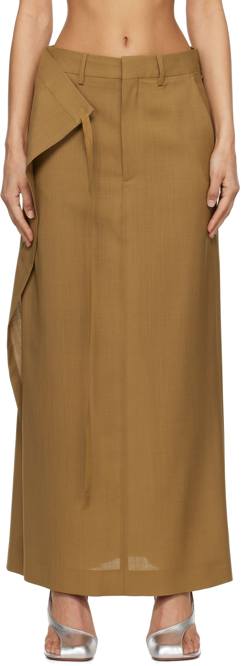 Спідниця Maison Margiela MM6 Maison Margiela Tie Maxi Skirt Коричневий | S52MI0017 M35080