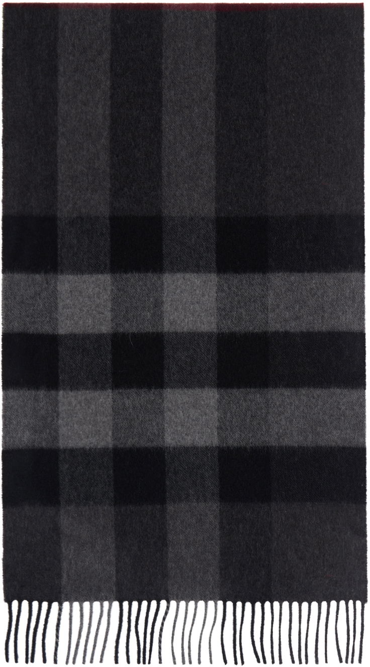 Шарф Burberry Gray Check Cashmere Scarf Сірий | 8077893