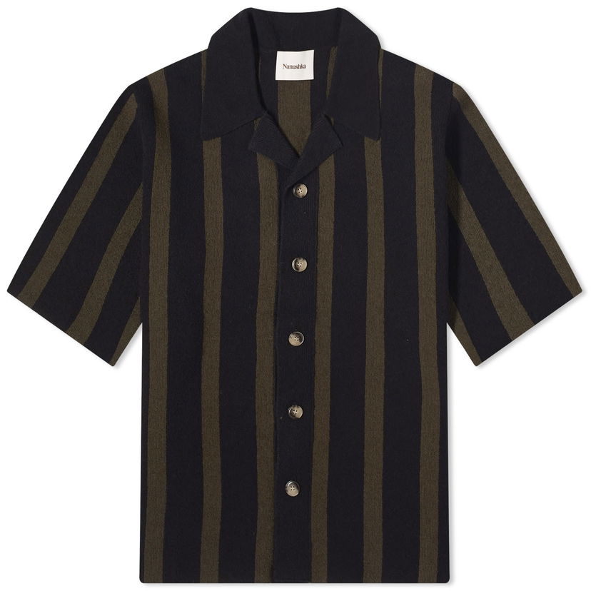 Сорочка Nanushka Ziko Terry Stripe Vacation Shirt чорний | NM23PFSH01366