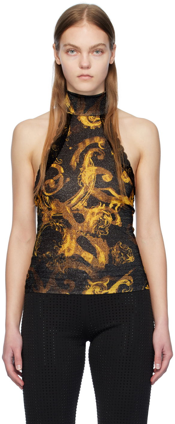 Безрукавка Versace Jeans Couture Black Watercolor Couture Camisole чорний | E76HAM6A1_EJS347
