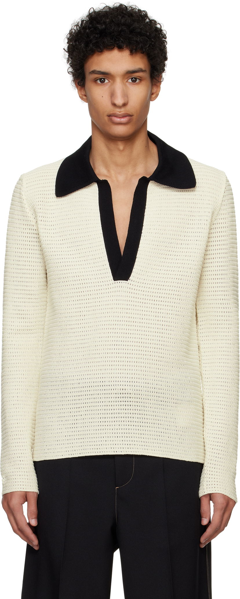 Cветр Jil Sander Jil Sander Knit Polo бежевий | J22GL0112_J15434