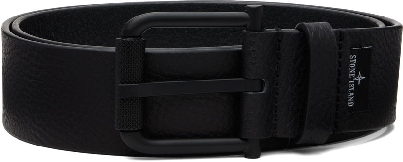 Ремені Stone Island Stone Island Tumbled Leather Belt чорний | K2S15 9300002 S0072