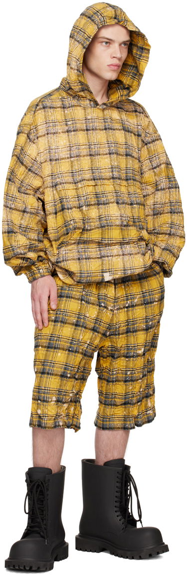 Шорти We11done We11done Crinkled Check Shorts Жовтий | WD-PT1-23-254-U-YE, 3