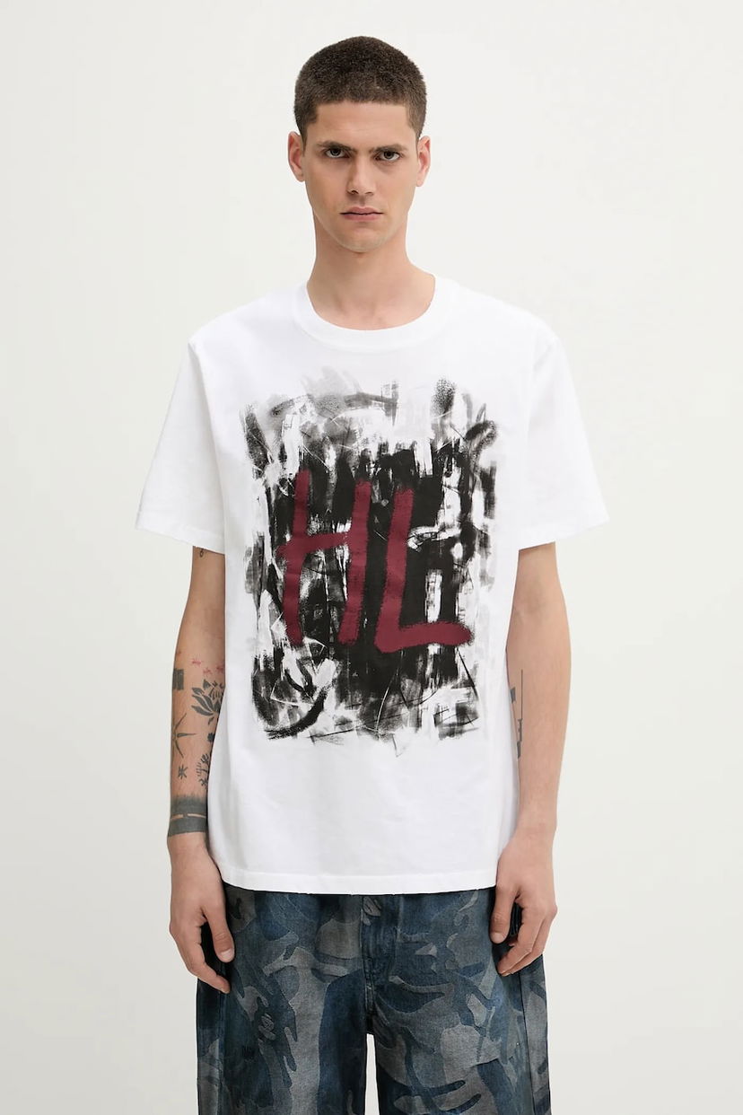 Футболка Helmut Lang Helmut Lang Scribble Print T-Shirt білий | P02HM510