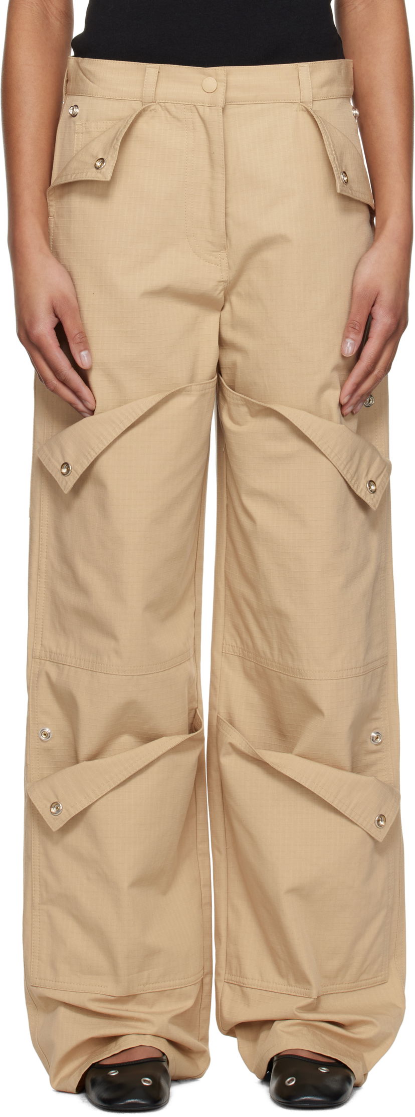 Штани карго KENZO Kenzo Paris Cotton Ripstop Cargo Pants бежевий | FF52PA1009DL