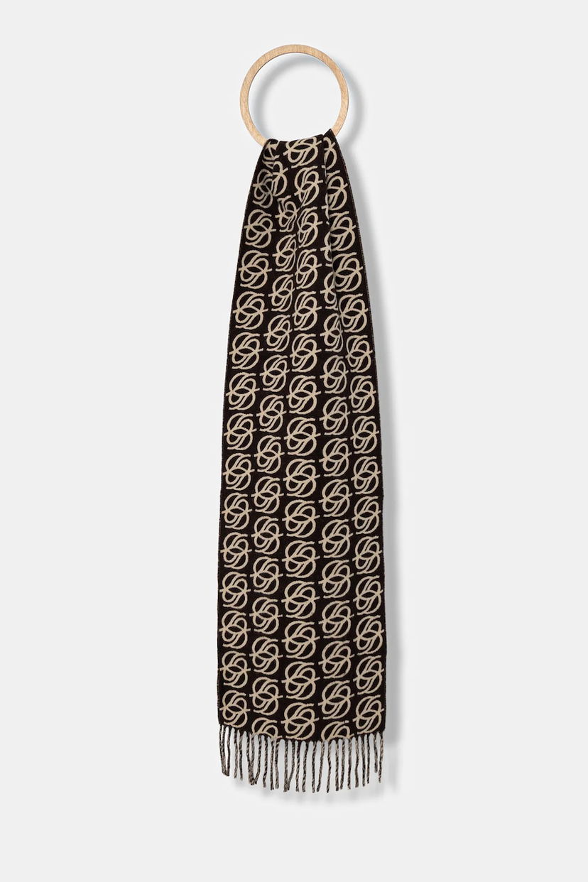 Шарф Drôle de Monsieur Drôle de Monsieur L'Echarpe Monogramme Patterned Scarf Коричневий | I.SF118.WO046