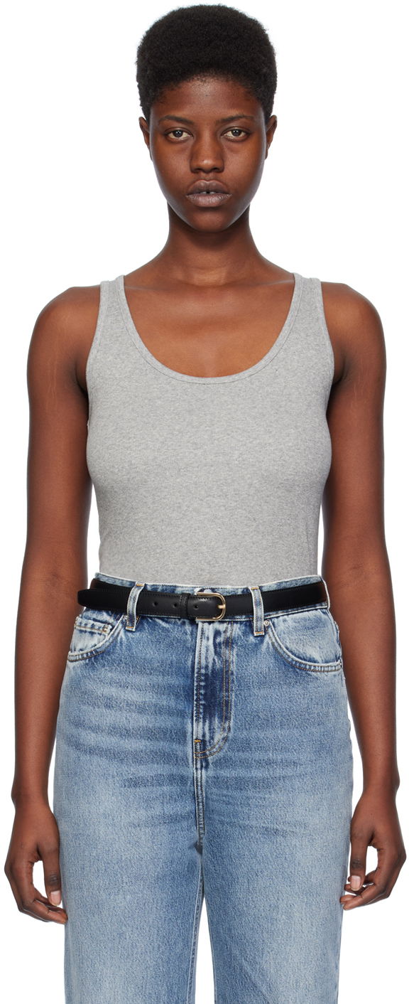 Ремені TOTEME TOTEME Ribbed Tank Top чорний | 241-WRT1053-FB0094