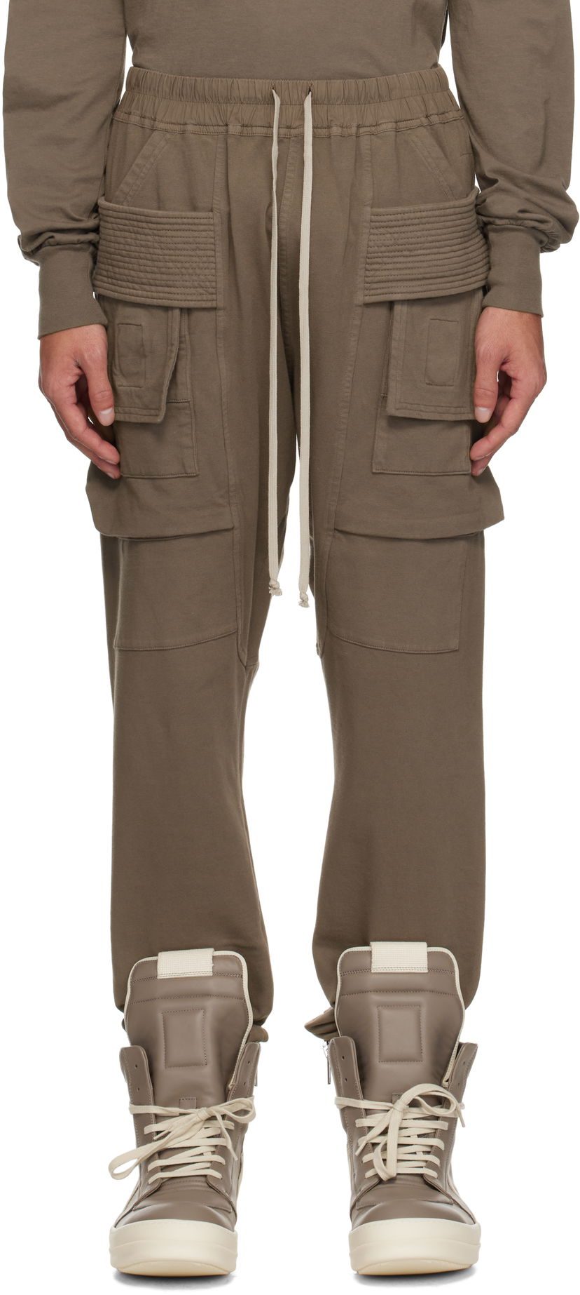 Штани карго Rick Owens Rick Owens DRKSHDW Hollywood Creatch Drawstring Cargo Pants Коричневий | DU01E3376 RIG