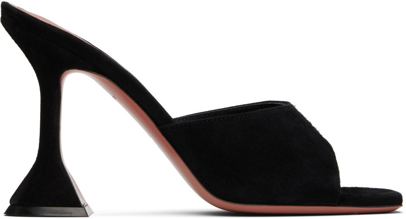Догляд за взуттям Amina Muaddi Amina Muaddi Lupita Suede Heeled Sandals чорний | LUPITA SLIPPER CL SUEDE