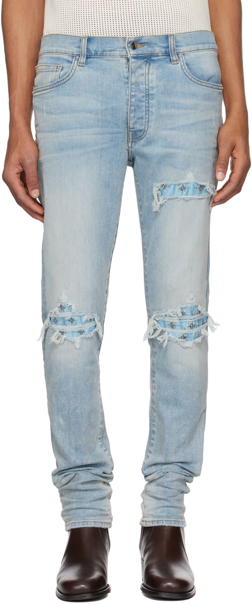 Джинси AMIRI AMIRI Crystal Starburst MX1 Jeans Синій | AMDNSY1147