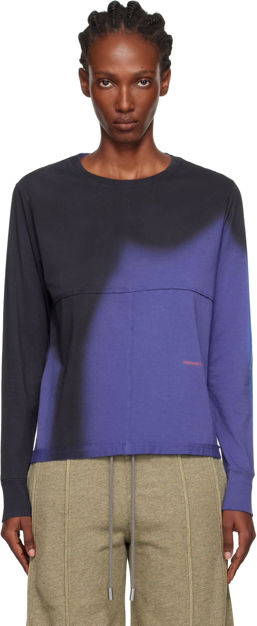 Футболка Eckhaus Latta Eckhaus Latta Lapped Long Sleeve T-Shirt Фіолетовий | 302-EL-PF25-S -