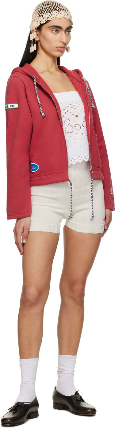 Світшоти Bode Bode Camper Cropped Zip Hoodie Червоний | WRS25CS028, 3
