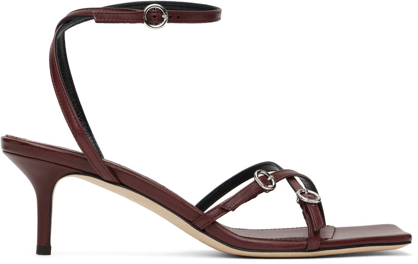 Догляд за взуттям Aeyde Aeyde Libby Leather Kitten Heel Sandals Бордовий | A11-HS-GAIS55TB172-SS25-955-007