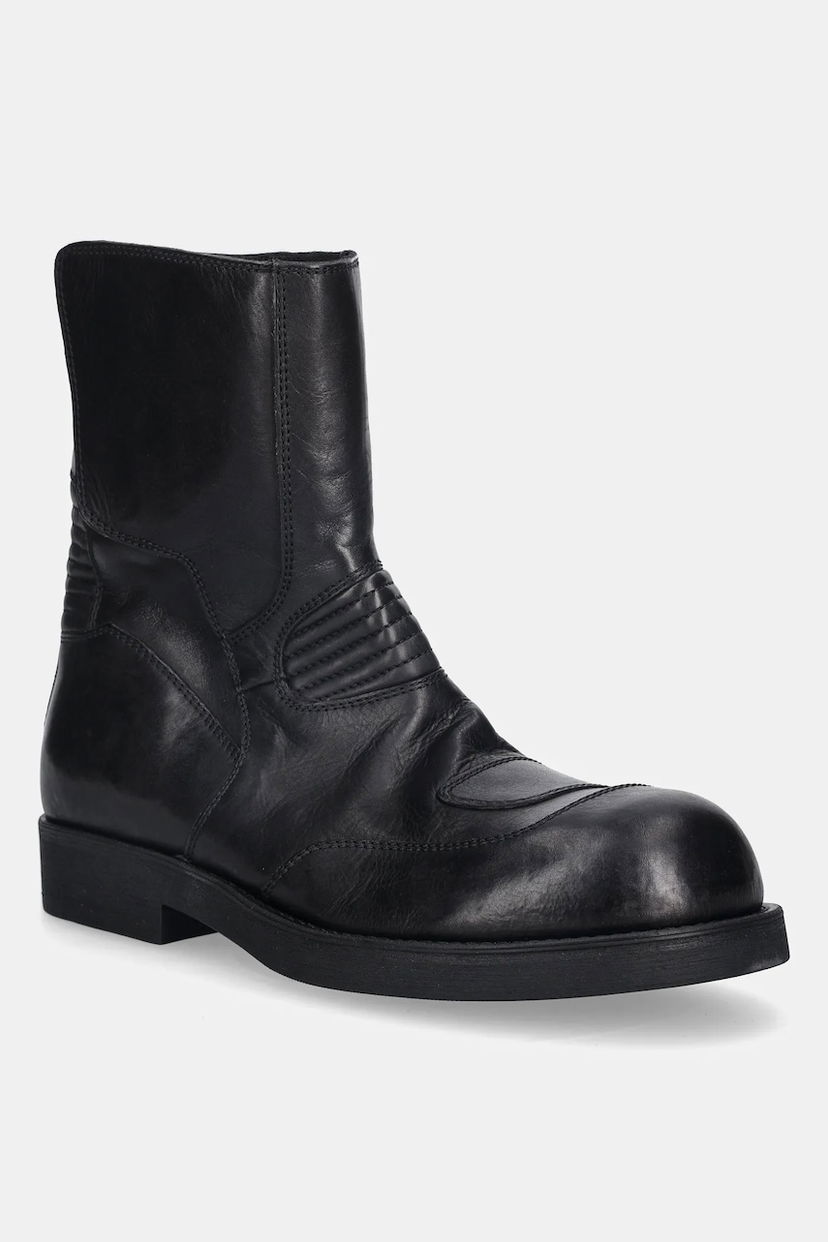 Кросівки та взуття Maison Margiela MM6 Maison Margiela Ribbed Leather Boots чорний | SH3WU0015.P7431.T8013