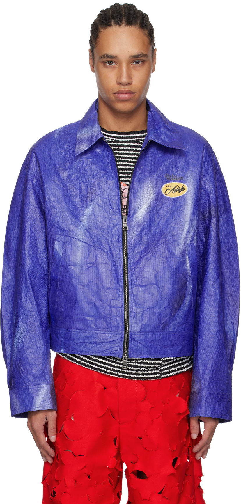 Куртка бомбер Andersson Bell Andersson Bell Wilson Printed Tyvek Jacket Синій | awa689u