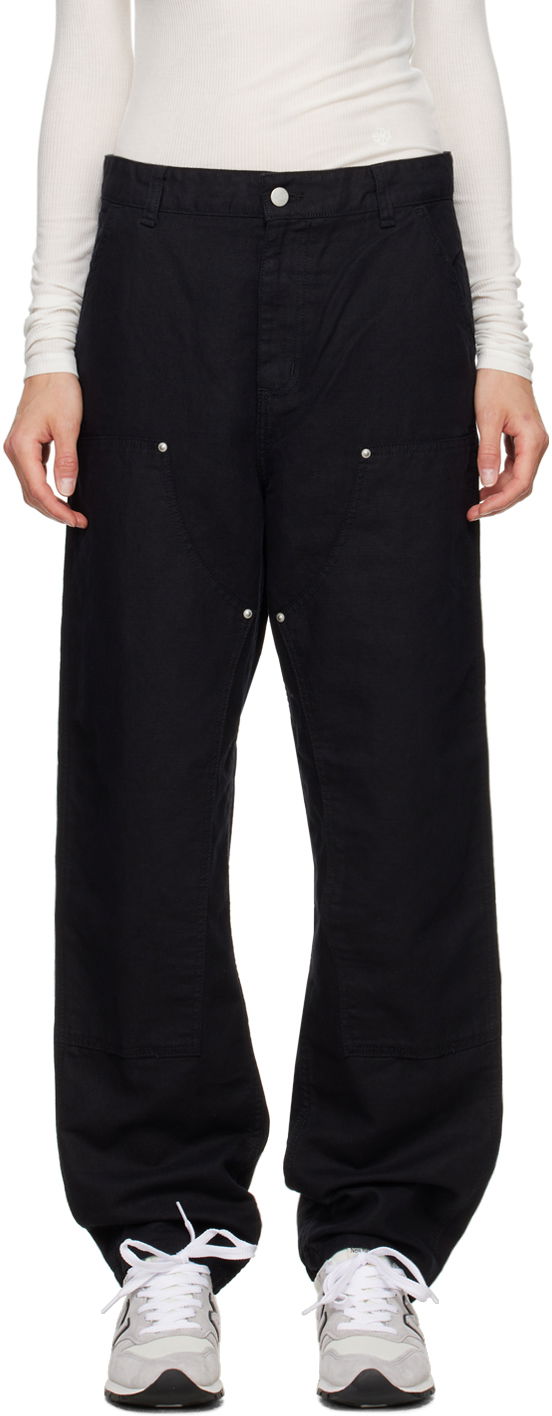 Штани карго Carhartt WIP Double Knee Cotton Canvas Relaxed Fit Pants чорний | I033573 8902