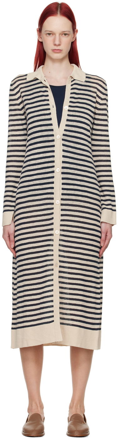 Cветр Max Mara Max Mara Striped Midi Cardigan Dress бежевий | 2419321013600