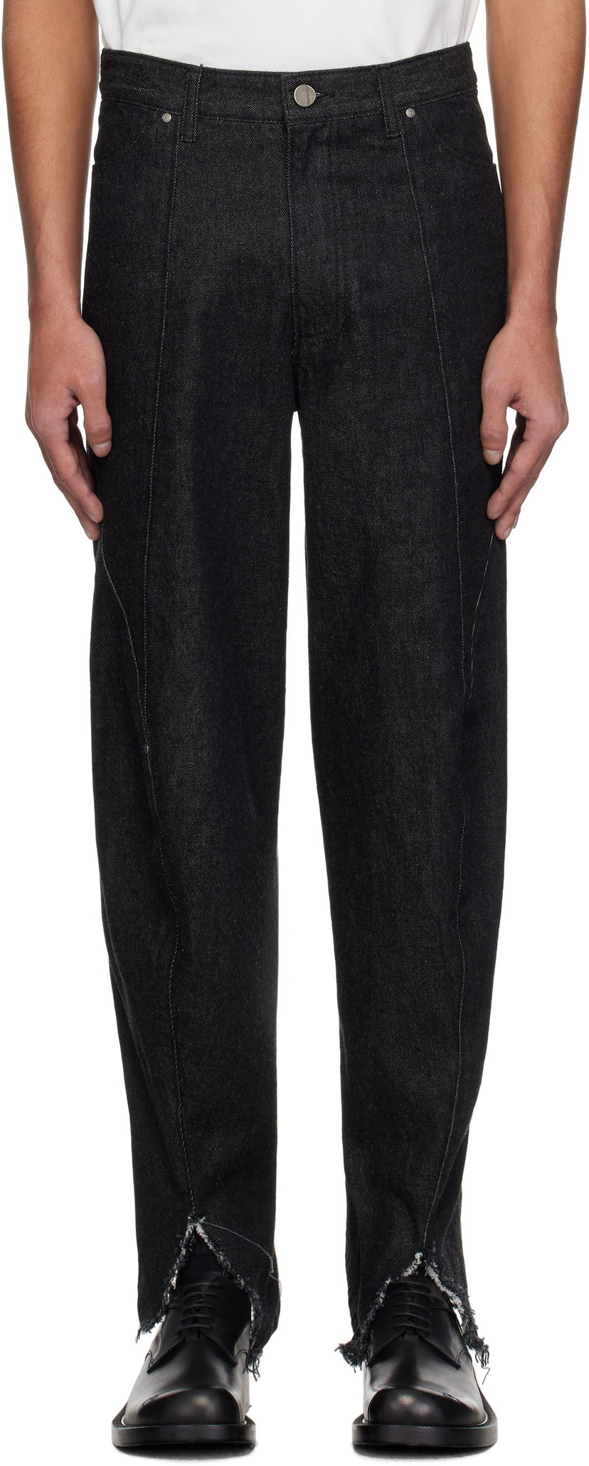 Джинси ADER ERROR ADER error 0105 Split Hem Jeans чорний | BO01SSJE0105BK