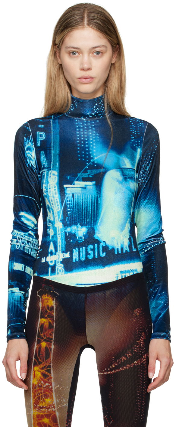 Боді Jean Paul Gaultier Gaultier Velvet Printed Turtleneck Bodysuit Різнокольоровий | 24/30-F-BD049-J554-59560100