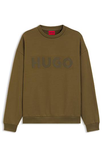 Світшоти BOSS Oversized Cotton Terry Sweatshirt with Logo Print Зелений | 50538778