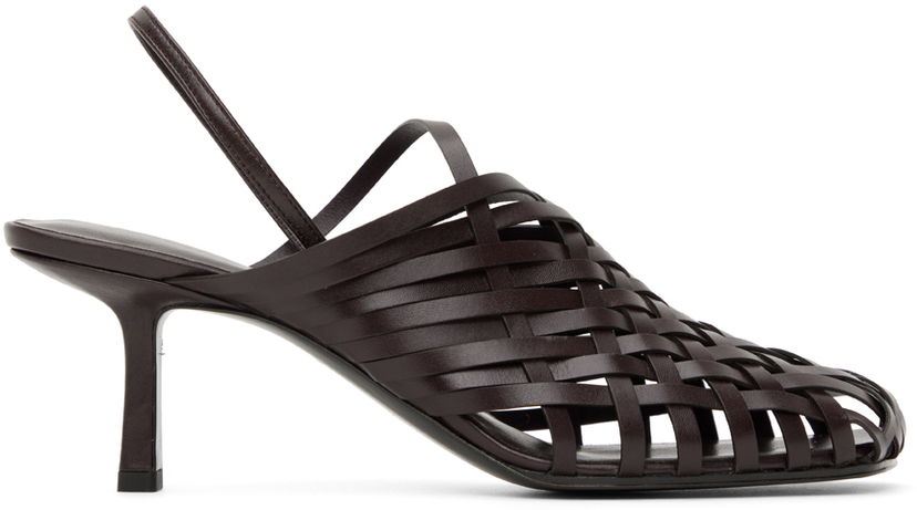 Кросівки та взуття The Row The Row Woven Slingback Kitten Heels Коричневий | F1289-SVL74