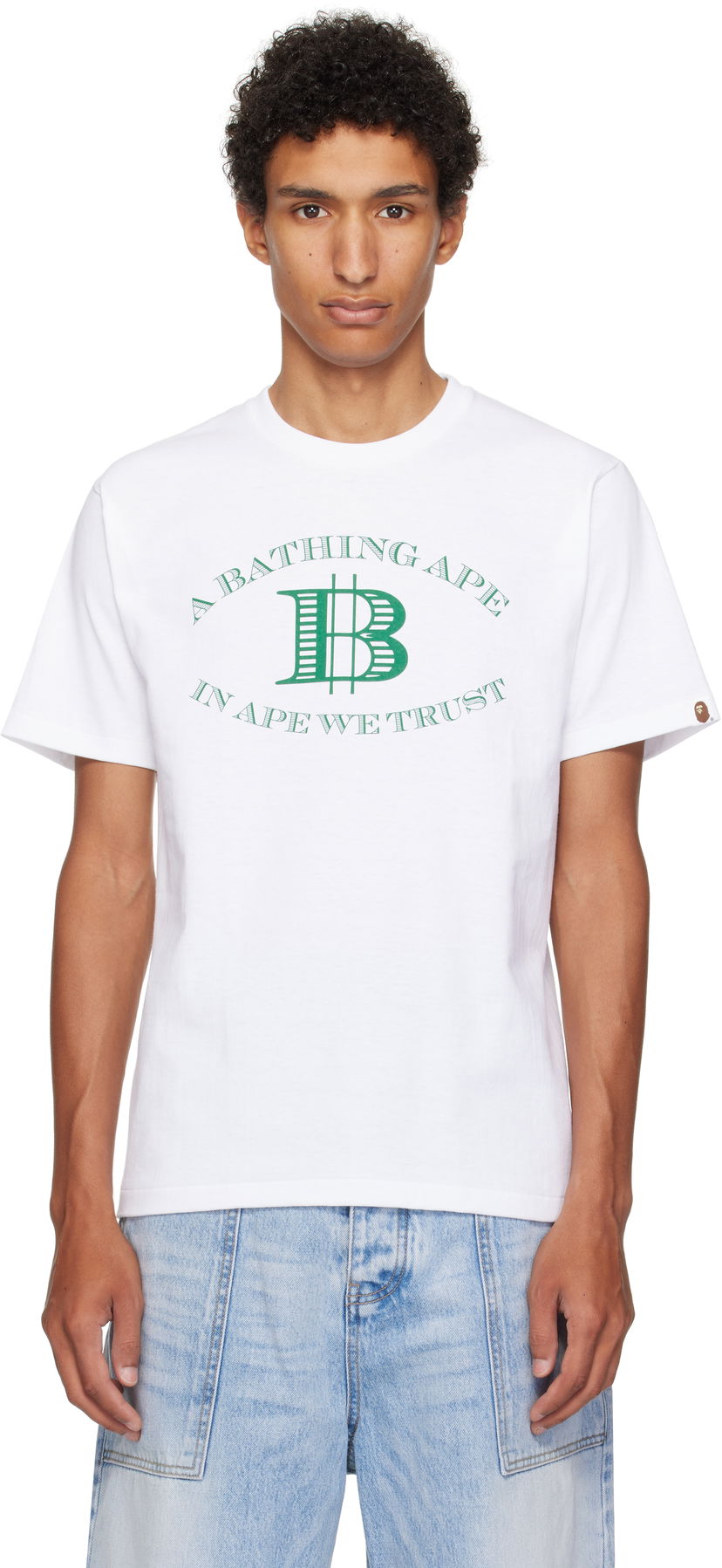 Футболка BAPE Money 'B' Logo T-Shirt білий | 001TEL301058M