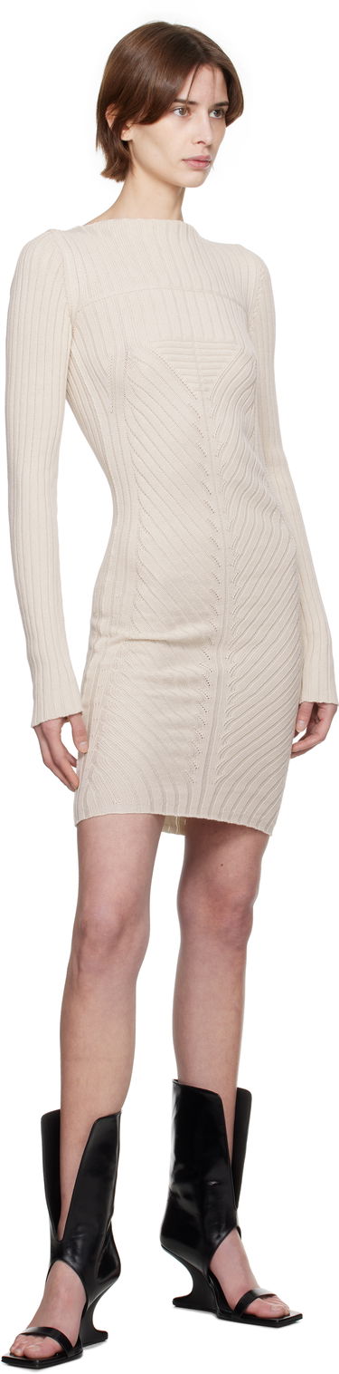 плаття Rick Owens Rick Owens Hollywood Knit Mini Dress бежевий | RP01E7651 KEC, 3