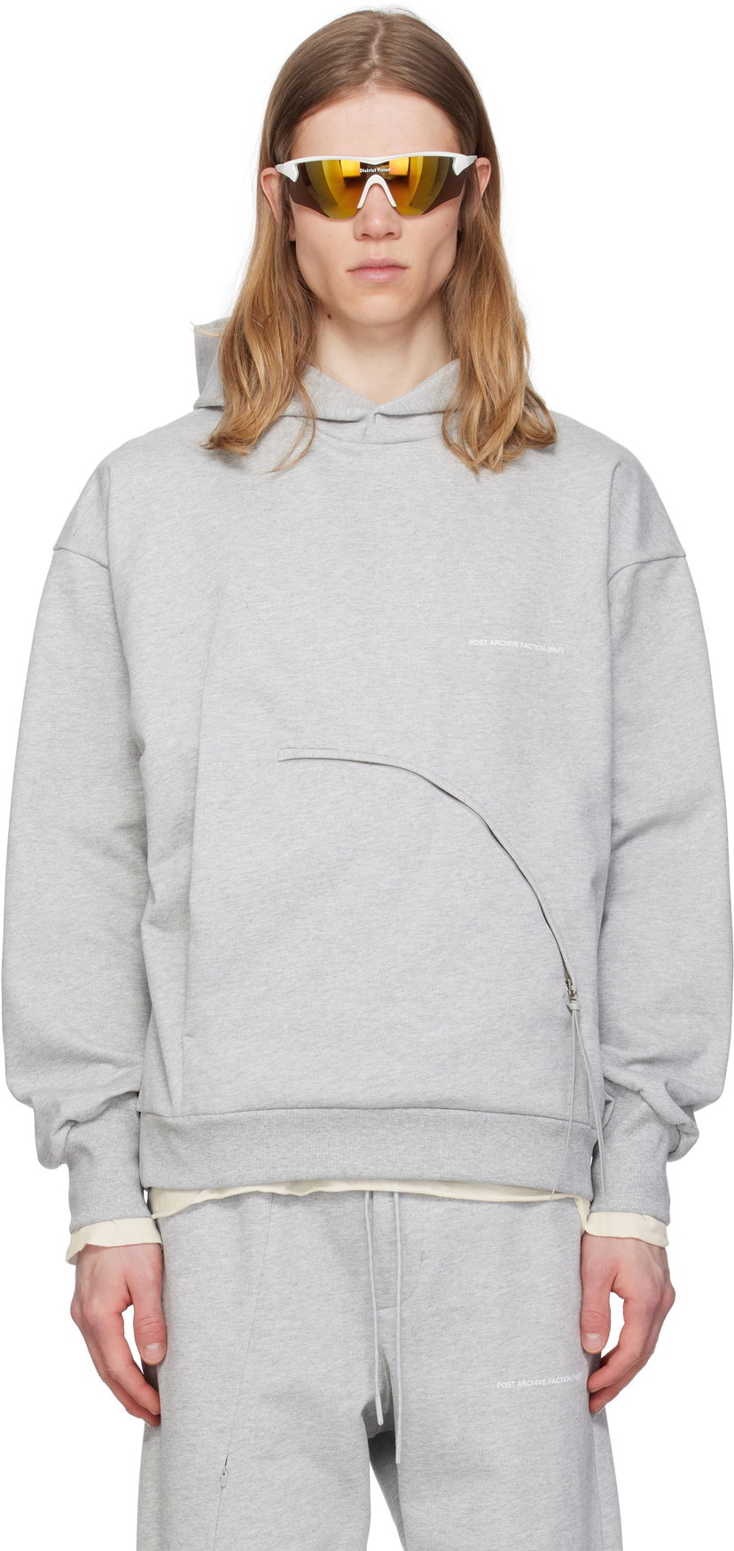 Світшоти Post Archive Faction (PAF) Post Archive Faction (PAF) 8.0 Center Hoodie Сірий | 8.0 THC-G