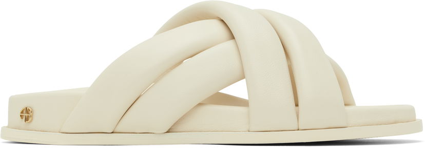 Нижня білизна та шкарпетки Anine Bing ANINE BING Lizzie Padded Slide Sandals білий | A-14-4028-150