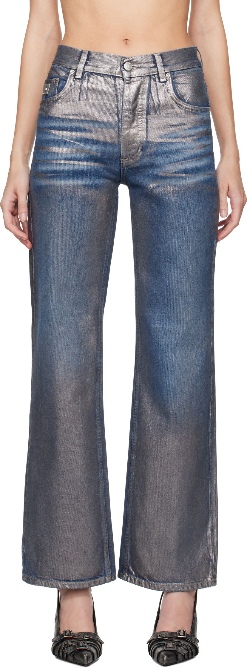 Джинси MISBHV Coated Dirt Jeans Синій | 241M307