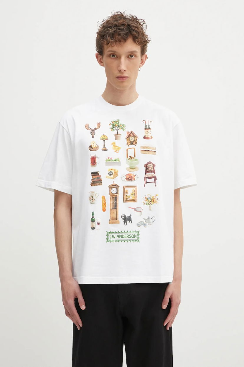 Футболка JW Anderson JW Anderson Diorama Printed T-Shirt білий | JT0288.PG1551.001