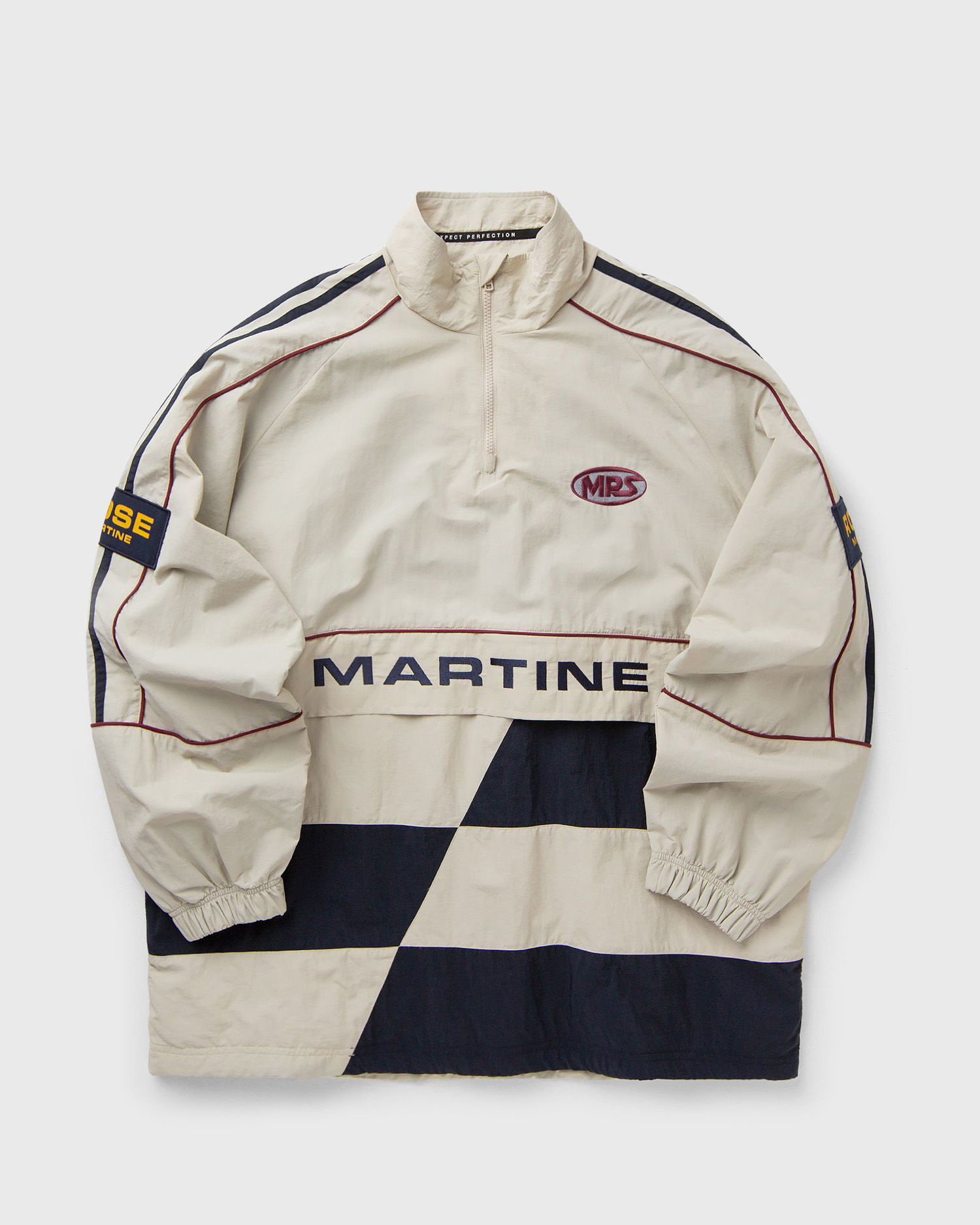 Вітровка Martine Rose Martine Racing Stripe Checkerboard Half-Zip Pullover Різнокольоровий | 121WP01052-WHT, 0
