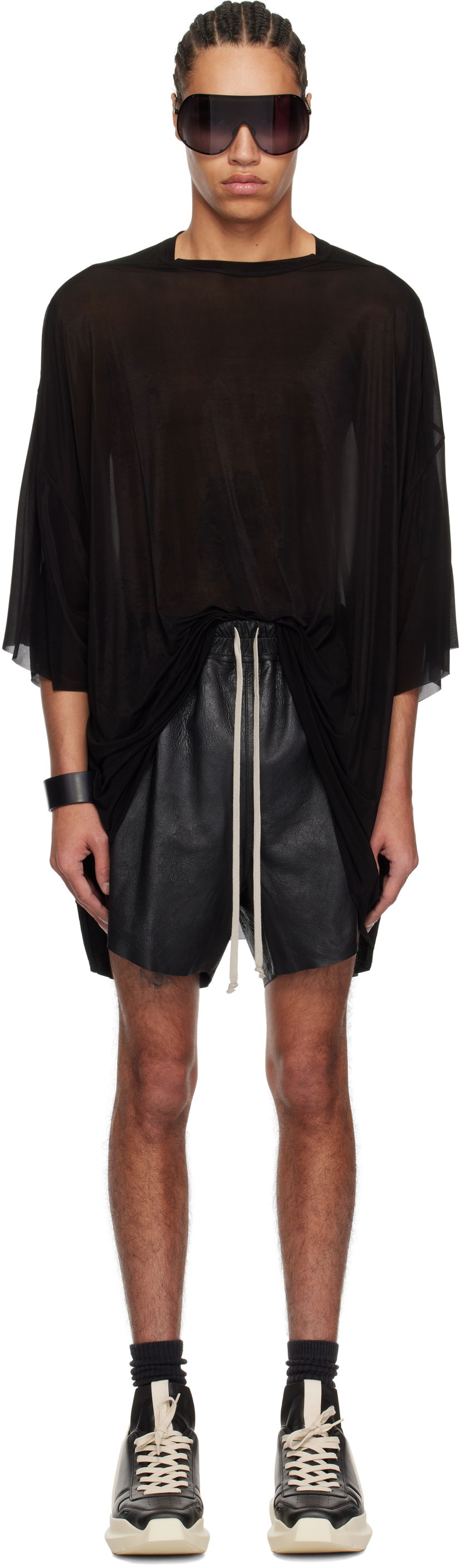 Шорти Rick Owens Rick Owens Hollywood Tommy Sheer T-Shirt чорний | RR01E5283 BZ