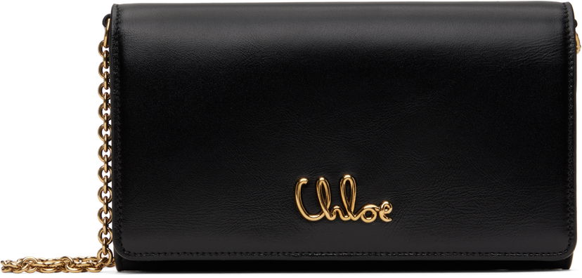 Гаманець CHLOÉ Chloe Iconic Flap Wallet on Chain чорний | CH25SP485O16