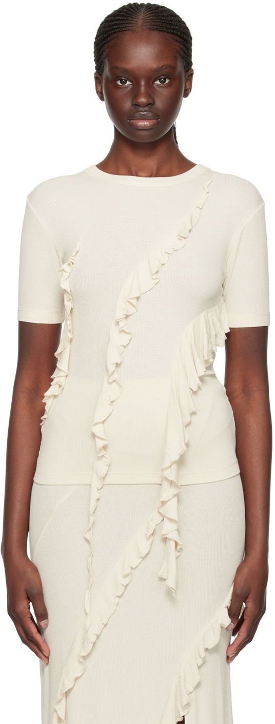 Футболка Acne Studios Ruffle T-Shirt бежевий | AL0400-