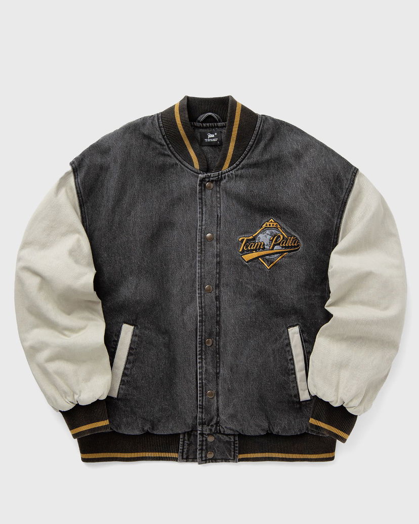 Куртка бомбер Patta Homerun Denim Varsity Jacket Сірий | POC-AW24-4200-350-0001-001