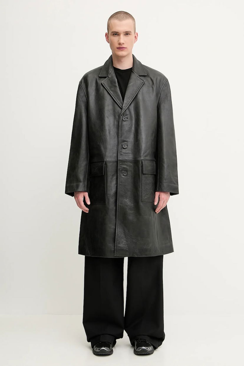 Пальто 1017 ALYX 9SM 1017 ALYX 9SM Vintage Leather Coat чорний | AAMOU0547LE01