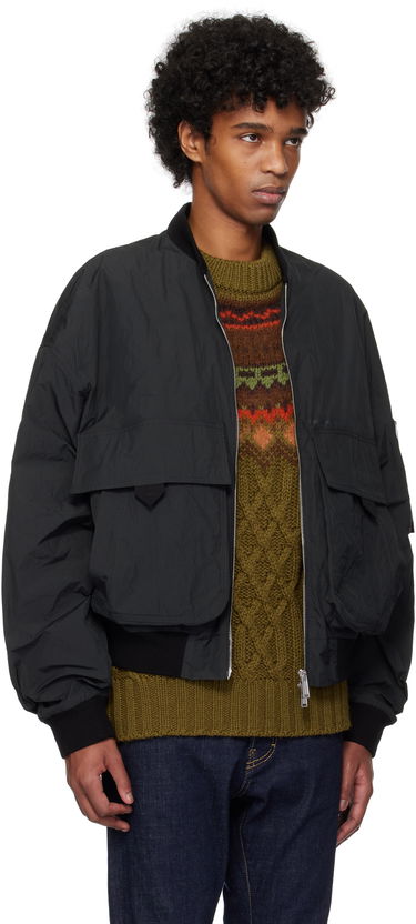 Куртка бомбер DSQUARED2 Dsquared2 Superlight 80s Bomber Jacket чорний | S74AM1568_S78520, 1